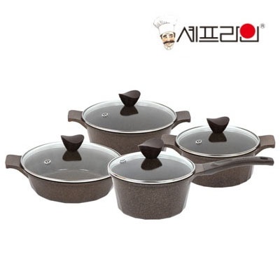 셰프라인 리빙앤쿡 화강암냄비 4종 (18편수+20양수+24양수+24전골)