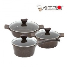 셰프라인 리빙앤쿡 화강암냄비 3종 (18편수+20양수+24전골)
