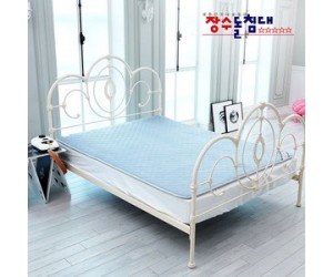 장수돌침대 극세사 온수매트 싱글 그레이