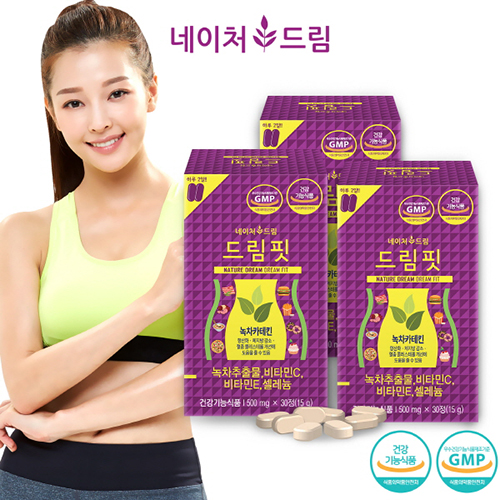 네이처드림 녹차카테킨 드림핏 /체지방 감소 500mg*30정*3박스