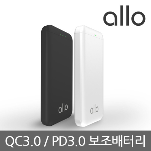 [ALLO]2IN1 스마트충전 슬림 보조배터리 allo1100PD [10000mAh]/블랙