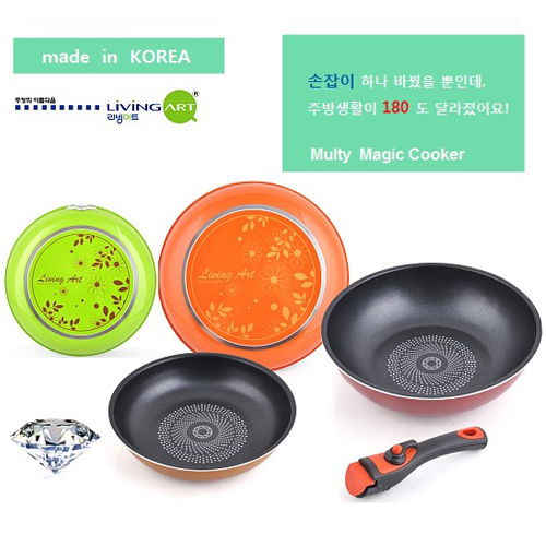 [리빙아트] 플라워 매직핸즈 5PCS 다이아몬드 후라이팬 세트, lhs-m005p