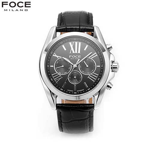 [FOCE]남성 가죽 손목시계 FM7702BK
