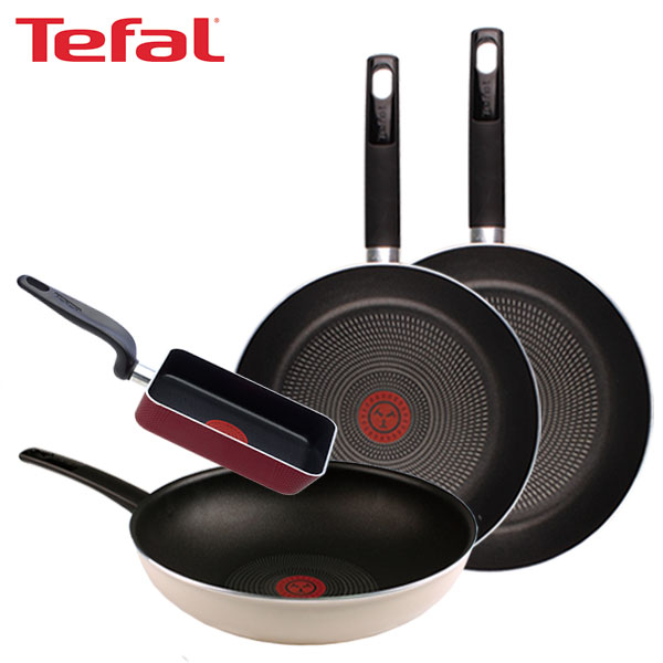 [테팔] 데코레이티브 시리즈 프라이팬 28cm+30cm+멀티팬 28cm+사각 에그팬 12X18cm TFC-DS830WEPS18