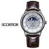 스콜피온 남성 가죽 손목시계 SP3323L-WH