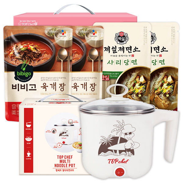 탑셰프 멀티라면포트 비비고육개장2P 당면2P(5종)