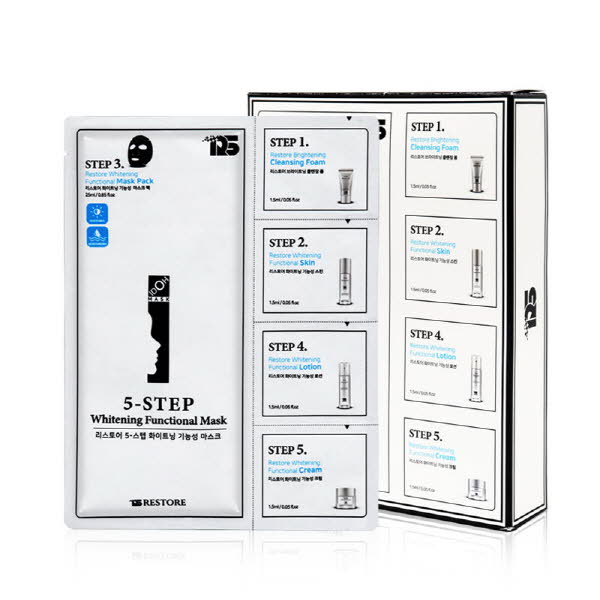 리스토어 5-스텝  화이트닝 기능성 마스크팩 25ml*10ea