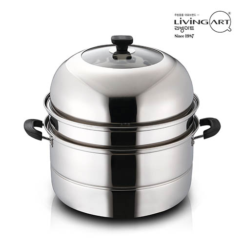 [리빙아트] 제로 스텐 36cm 3단 찜기