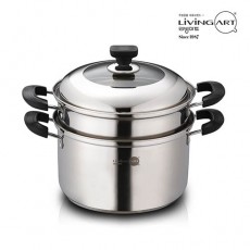 [리빙아트] 제로 스텐 24cm 2단 찜솥