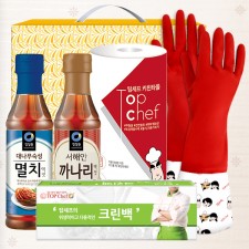 청정원 멸치액젓 까나리액젓 기모고무장갑 크린백 키친타올(5종)