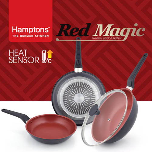 [Hamptons] 독일 햄튼 레드매직 인덕션 후라이팬 4종(24F+28F+28W+28G) HTR-4F8F8W8G
