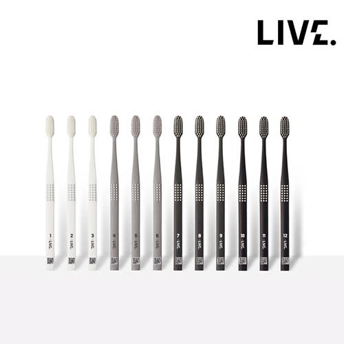 [치과칫솔]라이브오랄스 엠보싱 이중미세모 12개월 칫솔 (12개세트)