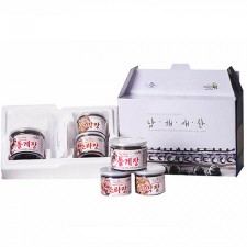 전남완도 저염식 특허간장 남해애찬 행복선물세트1호( 돌게장 500g + 소라장 250g + 꼬막장 250g )(냉장)