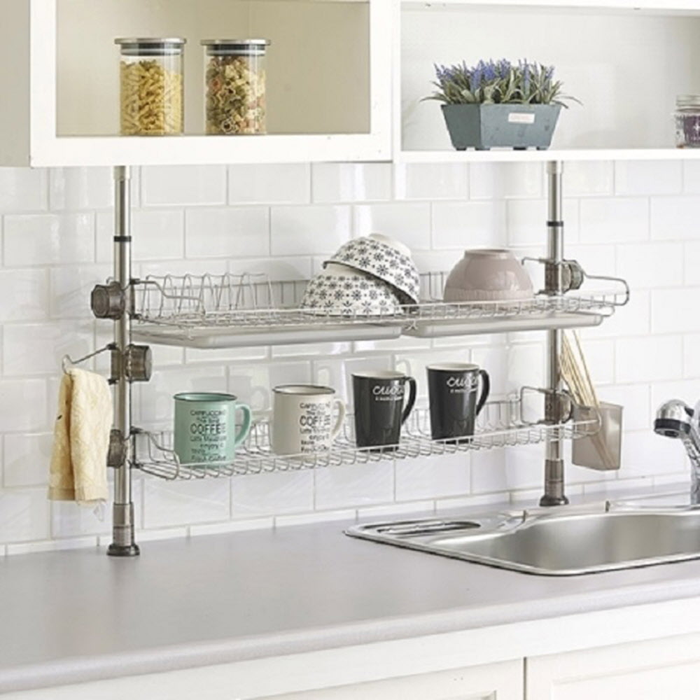 기둥식 선반 씽크2단600(골드)