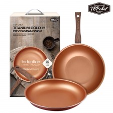 탑셰프 티타늄골드IH후라이팬28 궁중팬28(2종)