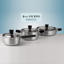 [리빙아트] 디오바코 POSSD 스텐냄비 3종(16cm 편수, 18cm 양수, 24cm 전골) IH사용 가능