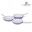 [라헨느] 더 퀸 포토프 퍼플 세라믹 IH 프라이팬 3종 세트 24cm + 28cm + 궁중팬 28cm