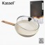 Kassel 카셀 인덕션 스톤 크림 세라믹 코팅 후라이팬 28cm + 유리뚜껑 28cm
