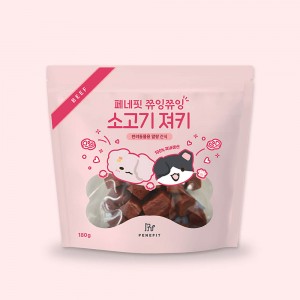 페네핏 쮸잉쮸잉 소고기져키 180g/반려동물 훈련 간식,이빨 약해 동물 추천