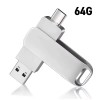 [보스위즈] USB 3.2 C타입 OTG 2in1 유에스비 양면스윙 메모리 벌크형 64G