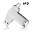 [보스위즈] USB 3.2 C타입 OTG 2in1 유에스비 양면스윙 메모리 벌크형 64G