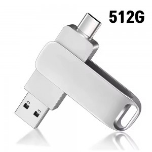 [보스위즈] USB 3.2 C타입 OTG 2in1 유에스비 양면스윙 메모리 벌크형 512G