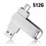 [보스위즈] USB 3.2 C타입 OTG 2in1 유에스비 양면스윙 메모리 벌크형 512G