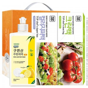 [슈가버블] 구연산주방세제290용기 컬러지퍼백 크린백(3종)