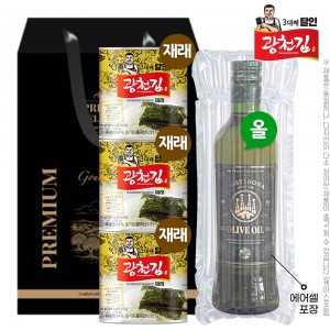 (3대째달인)광천김4종4호(재래캔김30g3P,포스티보나올리브유)에어셀