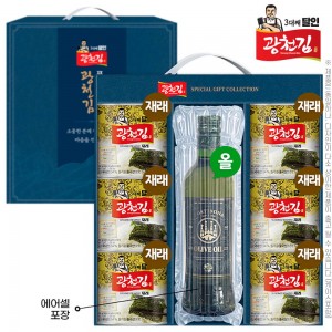 (3대째달인)광천김7종4호(재래캔김30g6P,포스티보나올리브유)에어셀